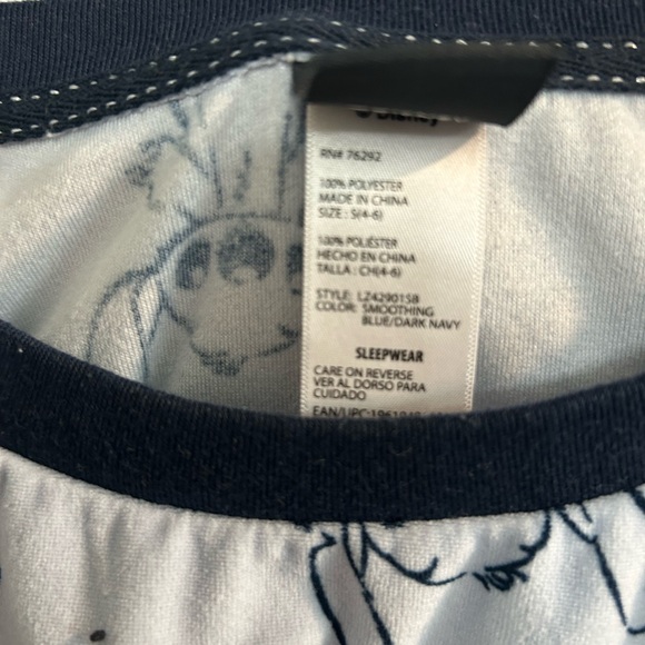 Disney Kids Pajama Set - Light Blue and Dark Blue - Picture 3 of 4